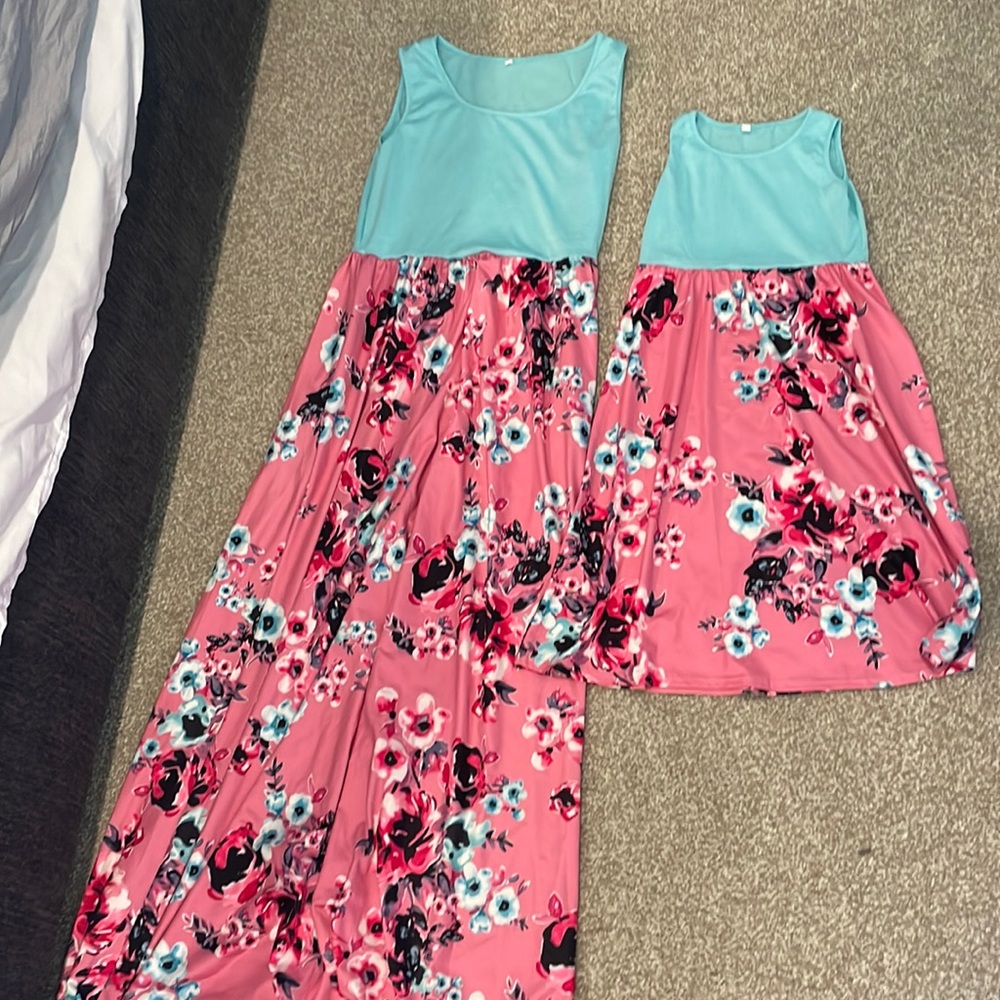 Adult and kid matching sundress set for summer / spring